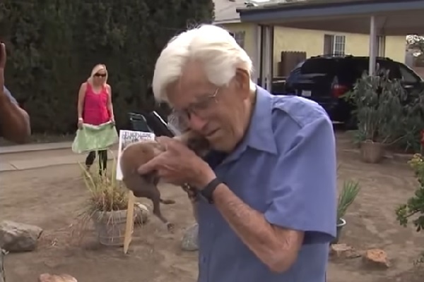 93歳のおじいちゃんが盗まれていた愛犬のチワワと再会！
