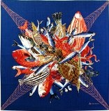 ふろしきや　大風呂敷　シーハーベスト・海の幸（97cm　綿100％）