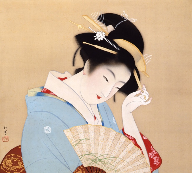 上村松園「春のよそをひ」（1936）