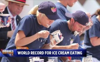 米国のアイスクリームの早食い大会で日系アメリカ人のフードファイターが新記録を達成！