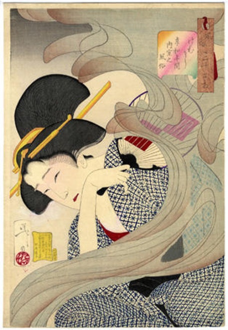 月岡芳年　風俗三十二相　けむたさう