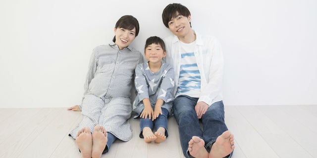 妊娠中の奥さんと家族