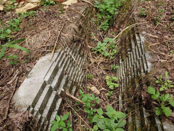 側溝側面に段差が付けられている（画像提供：邑南町役場羽須美支所）