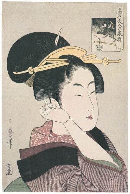 高名美人六家撰・辰巳路考 画：喜多川歌麿 600dpiパブリックドメイン美術館より