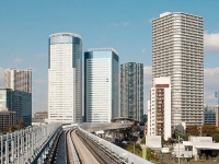 「ゆりかもめ」から見た豊洲駅周辺の様子（「Wikipedia」より）