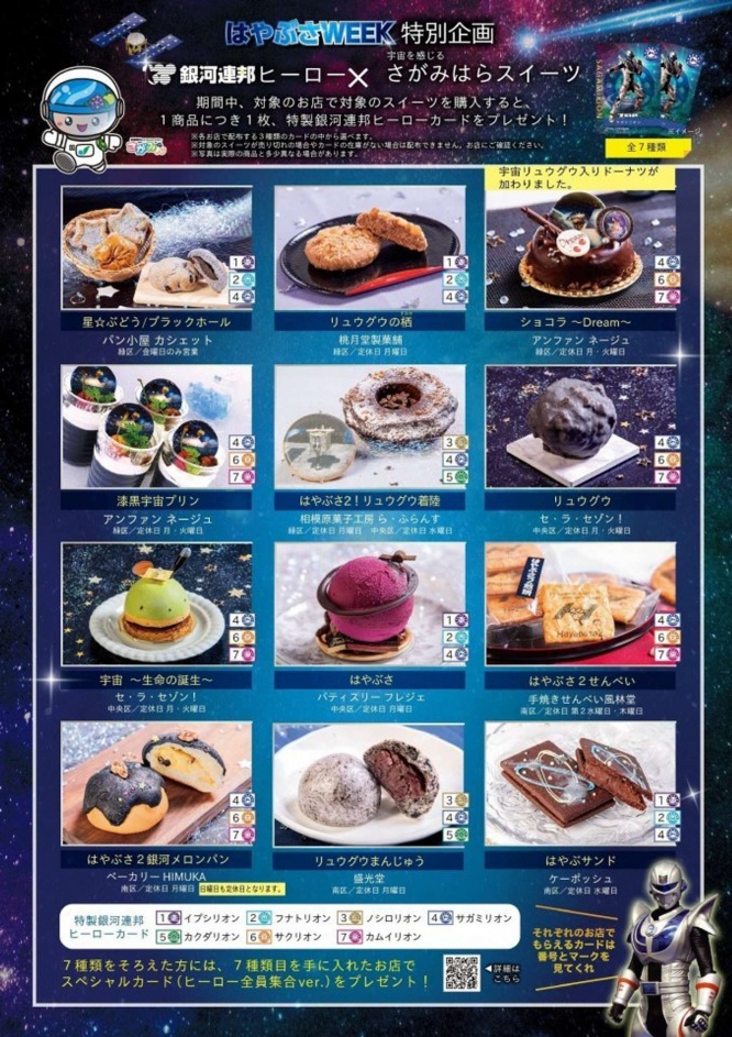 宇宙らしさ満載の「さがみはらスイーツ」たち（画像は相模原市公式サイトより）