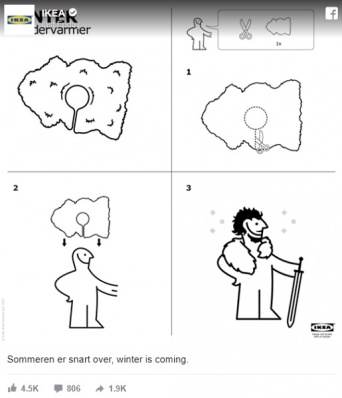 IKEA公式が「ゲーム・オブ・スローンズ」の説明書ネタを投稿ww