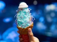 食べたらビリビリしびれそう？　カラフルな触手がビッシリついた、水族館の「クラゲソフト」に反響