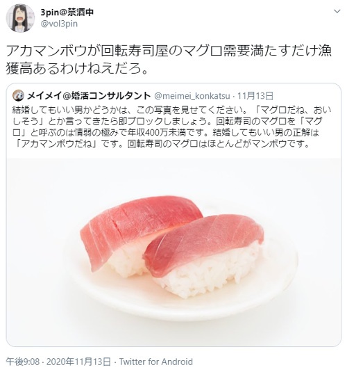 アカマンボウに対する指摘