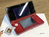 どう見ても3次元だろ...　色鉛筆で描かれた「2Dな3DS」に反響「手に取れそう」「バケモンだ」