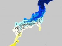 全国： 日中の最高気温（2月8日の予想、気象庁ウェブサイトより）