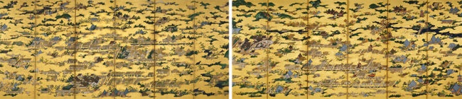 国宝《上杉本　洛中洛外図屏風》 狩野永徳筆　16世紀後期　米沢市上杉博物館蔵　※京都会場で展示