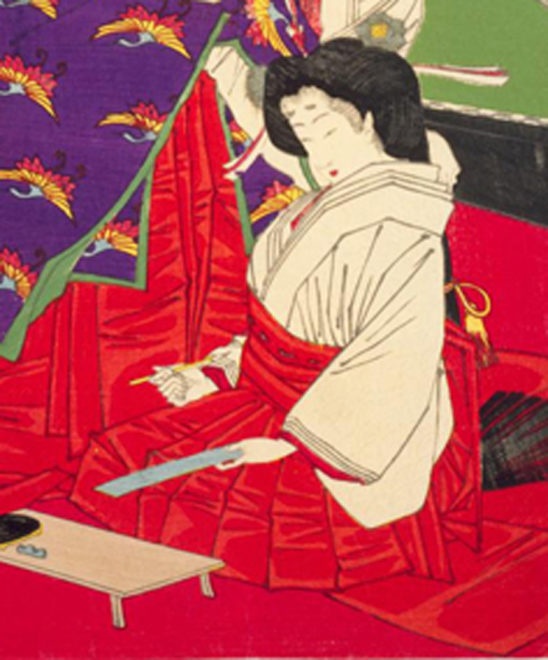 宦女桜筵連歌ノ図(部分3) 画：芳年1000 国立国会図書館デジタルコレクションより