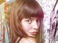 perky teenage girl and her wardrobe, toned image, bokeh, light leak