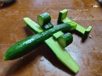 すごい速度で飛んできそう　キュウリで作った「精霊飛行機」に反響「再現度すごい」