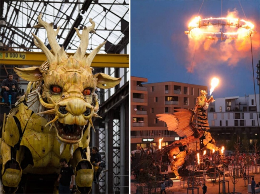 圧巻の迫力！機械仕掛けの伝説のドラゴンが復活、口から火を噴く