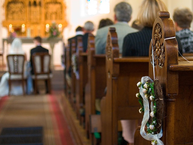 watching the wedding ceremony