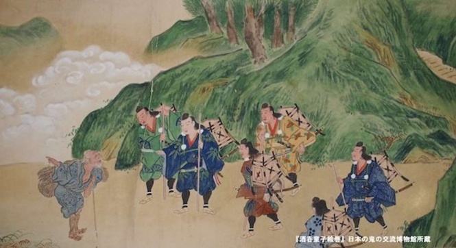 「酒呑童子絵巻上巻」より（画像提供：「日本の鬼の交流博物館」）