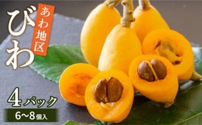 高知県 須崎市「びわ フルーツ 果物 おすすめ 6 ~8個 4 パック」8000円（ふるさとチョイスより）