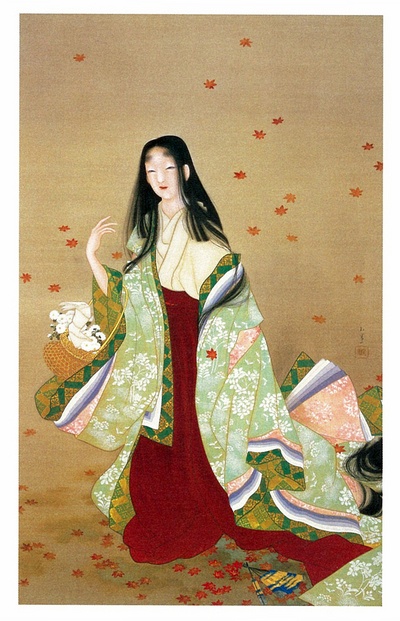 上村松園「花がたみ」（1915）
