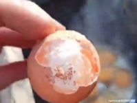 卵がカチンコチン！激寒の戦地でハムエッグを作るウクライナ兵