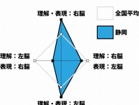 静岡県の結果をグラフ化したもの（Jタウンネット調べ）。右脳タイプ・左脳タイプがともに多い変わった結果だ