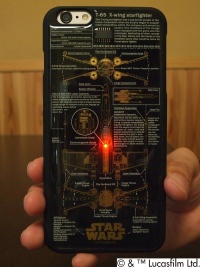本物のプリント基板でSTAR WARS X-WINGの機体設計図をデザイン！無電源でLEDが光る「FLASH STAR WARS 基板アート iPhoneケース」販売開始