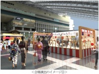 幻想的な広場で盆踊りやライブ演奏も