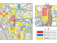 浸水履歴マップの例（仙台市サイトより）
