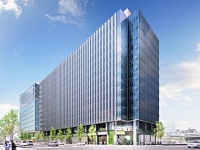 「九州最大のオフィスビル」として建築が進むJRJP博多ビル。LINE Fukuokaが入居を予定している