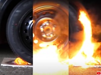 車のタイヤで溶岩をひくとどうなるのか？タイヤ耐久実験