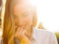 Portrait of charming smiling girl