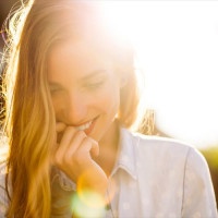 Portrait of charming smiling girl