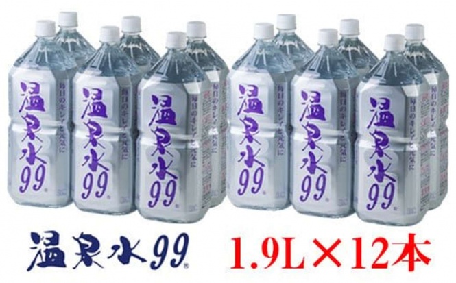 鹿児島県 垂水市「飲む温泉水/温泉水99（1.9L×12本）」15000円（ふるさとチョイスより）