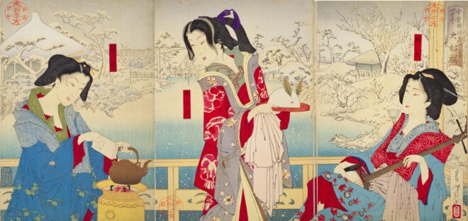 全盛四季冬 根津庄やしき大松楼 画：月岡芳年 国立国会図書館デジタルコレクションより