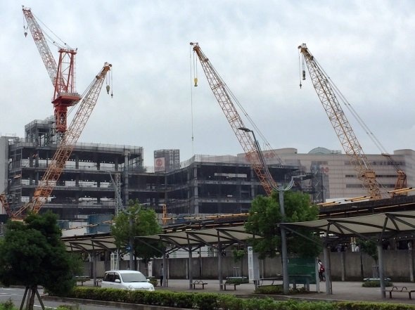 千葉駅北口側から見た工事風景