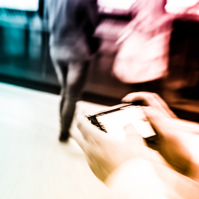 business women using cell phone