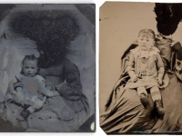 いったいなぜ？子供を抱く女性の顔が黒く塗りつぶされているヴィクトリア時代の写真