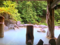にごり湯の色の変化が楽しめる混浴露天