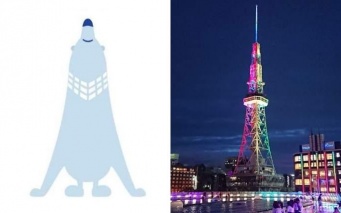 左は「ウエミーヤ」、右は名古屋テレビ塔（画像はプレスリリースより）