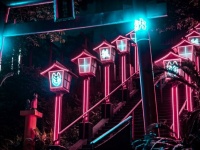 ゲームの世界に続いてそう...　サイバーすぎる「神社の階段」に反響