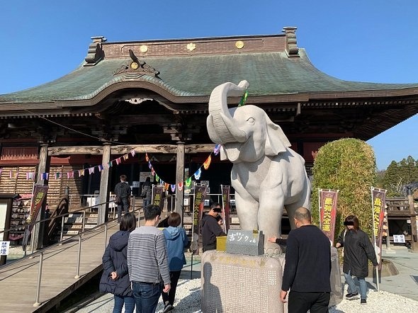 吉ゾウくんの周りには人垣ができている