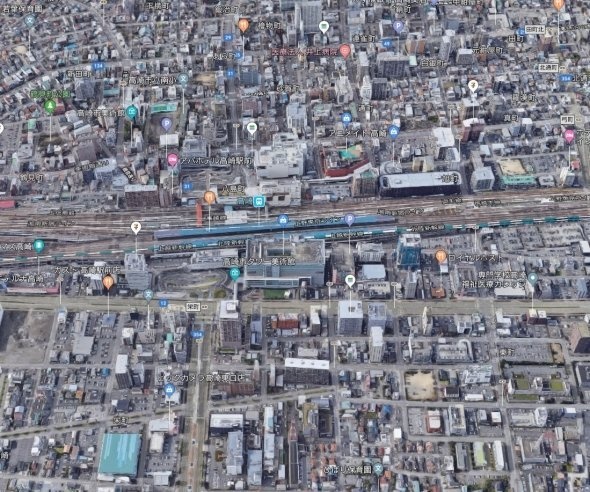 高崎駅周辺の様子 (C)Google