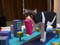 町は丸ごと破壊するのニャ。狂暴なんだけど猫だから許しがちなニャジラのペーパークラフト