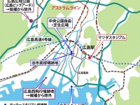 広島市の新サッカースタジアムの候補地（編集部作成）