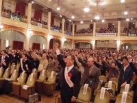 大阪市の中の島公会堂で開かれた北方領土返還要求大会