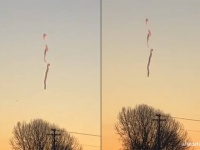 モンタナ州の上空に浮かぶひも状の謎の物体。その正体は？