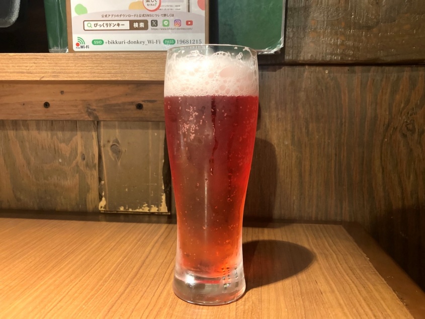 【500円でクラフトビール！】番外編：びっくりドンキーの自社醸造がアツい！季節限定「フランボワーズレッド」