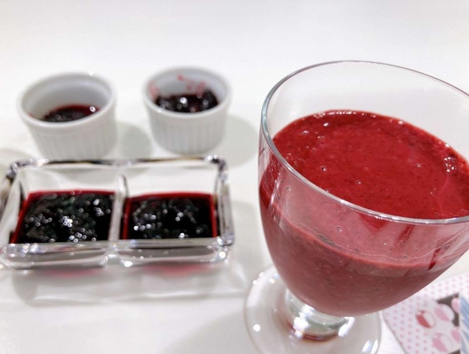 ハスカップづくしのメニューがずらり（編集部撮影、以下同）