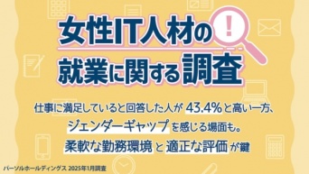 約4割が「仕事に満足」。パーソル、「女性IT人材の就業に関する調査」を発表